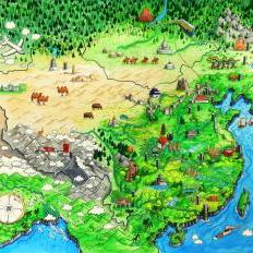 cartoon map - china